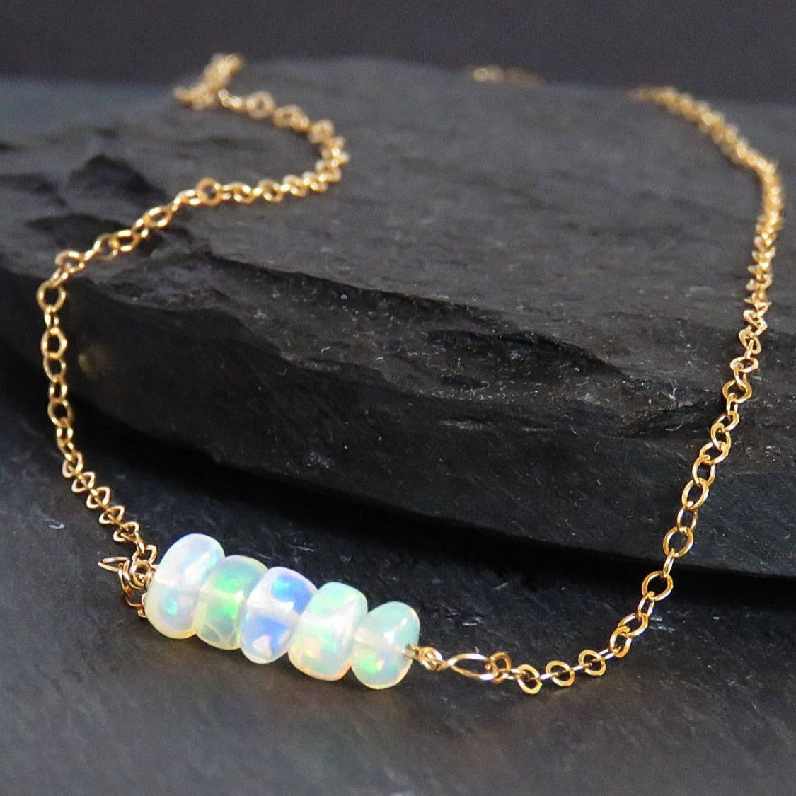 Opal on sale bar necklace