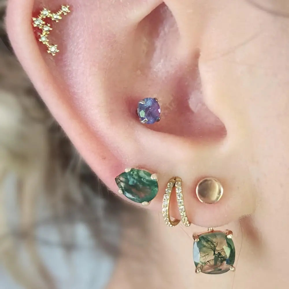 Moss Agate Jacket Dangle Earrings Earrings Handmade Handcrafted