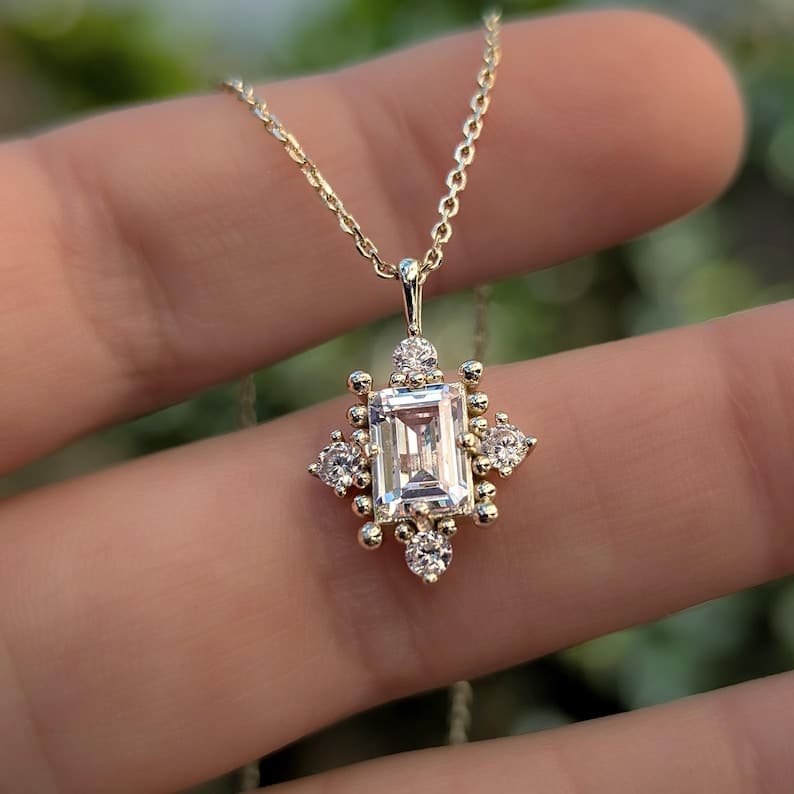 The Marielle - Moissanite Necklace Necklaces Handmade Handcrafted