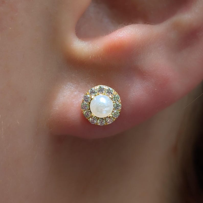 Pearl Halo Earrings