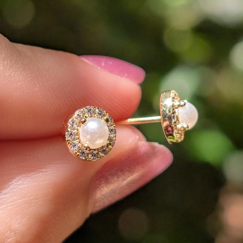 Pearl Halo Earrings