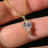 Vintage Teardrop Moissanite Halo Pendant Necklace