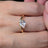 Sideways Lab Diamond Teardrop Ring