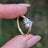 Sideways Lab Diamond Teardrop Ring