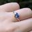 Sideways Tanzanite Teardrop Ring