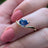 Sideways Tanzanite Teardrop Ring