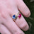 Sideways Tanzanite Teardrop Ring