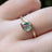 Sideways Moss Agate Teardrop Ring