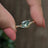 Sideways Moss Agate Teardrop Ring