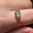 Sideways Moss Agate Teardrop Ring
