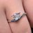 Sideways Rutilated Quartz Teardrop Ring