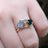 Sideways Rutilated Quartz Teardrop Ring