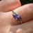 Sideways Amethyst Teardrop Ring