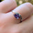 Sideways Amethyst Teardrop Ring
