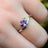 Sideways Amethyst Teardrop Ring