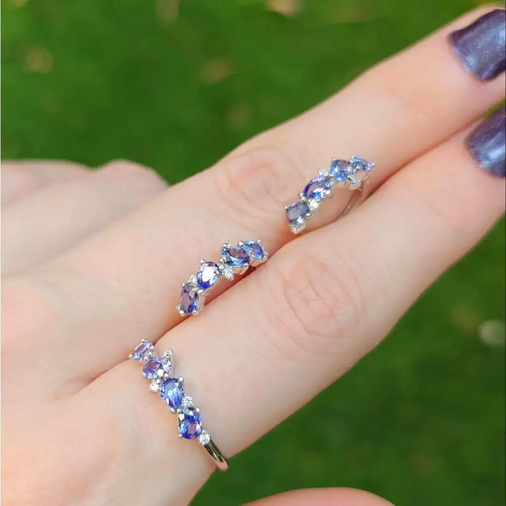 The Legacy Earrings - Tanzanite Hoops Earrings Handmade Handcrafted