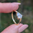 Pear Moissanite East West Sideways Ring