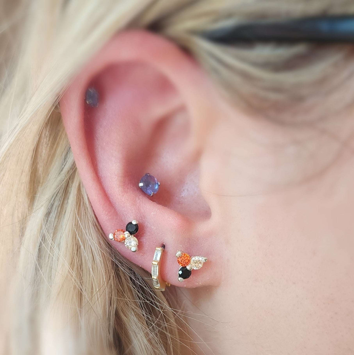 Halloween Tri-Cluster Stud Earrings