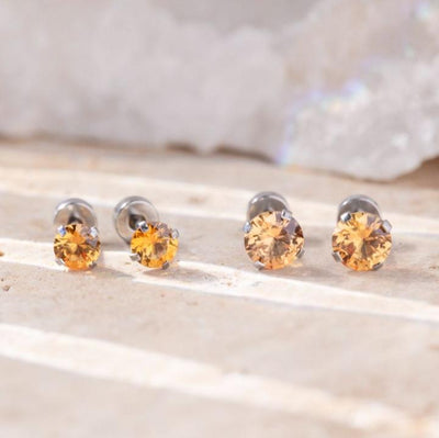 Citrine Stud Earrings