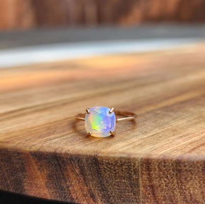 Fire Welo White Opal Ring