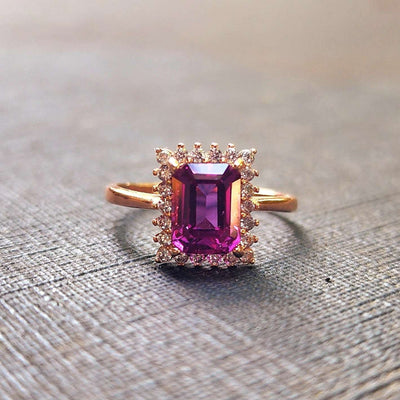 Alexandrite Halo Ring