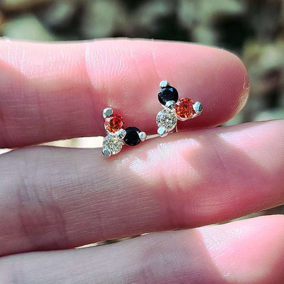 Halloween Tri-Cluster Stud Earrings