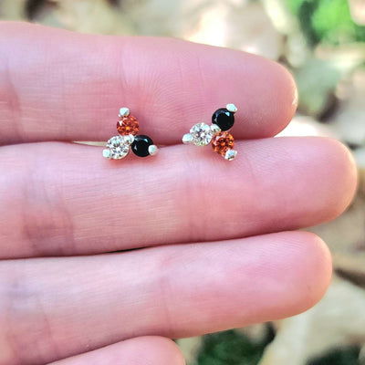 Halloween Tri-Cluster Stud Earrings