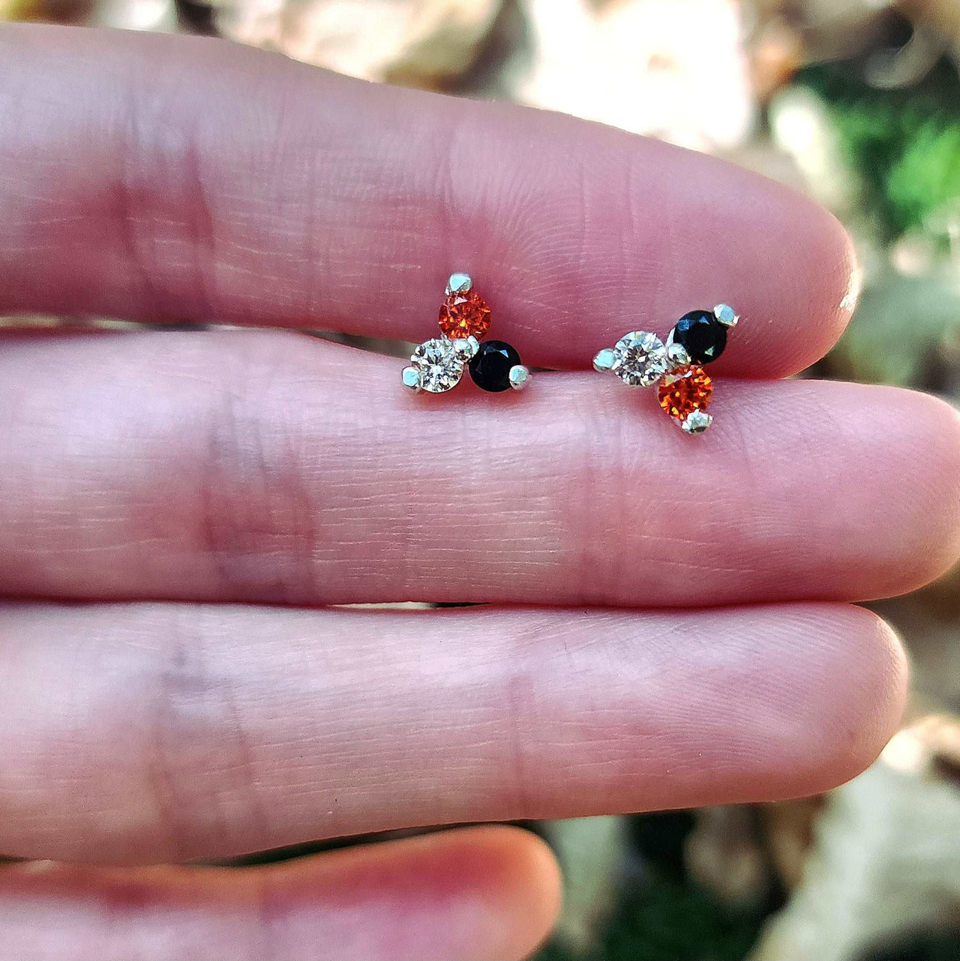 Halloween Tri-Cluster Stud Earrings