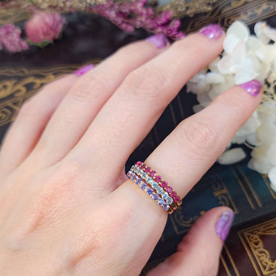 Birthstone Half Eternity Band