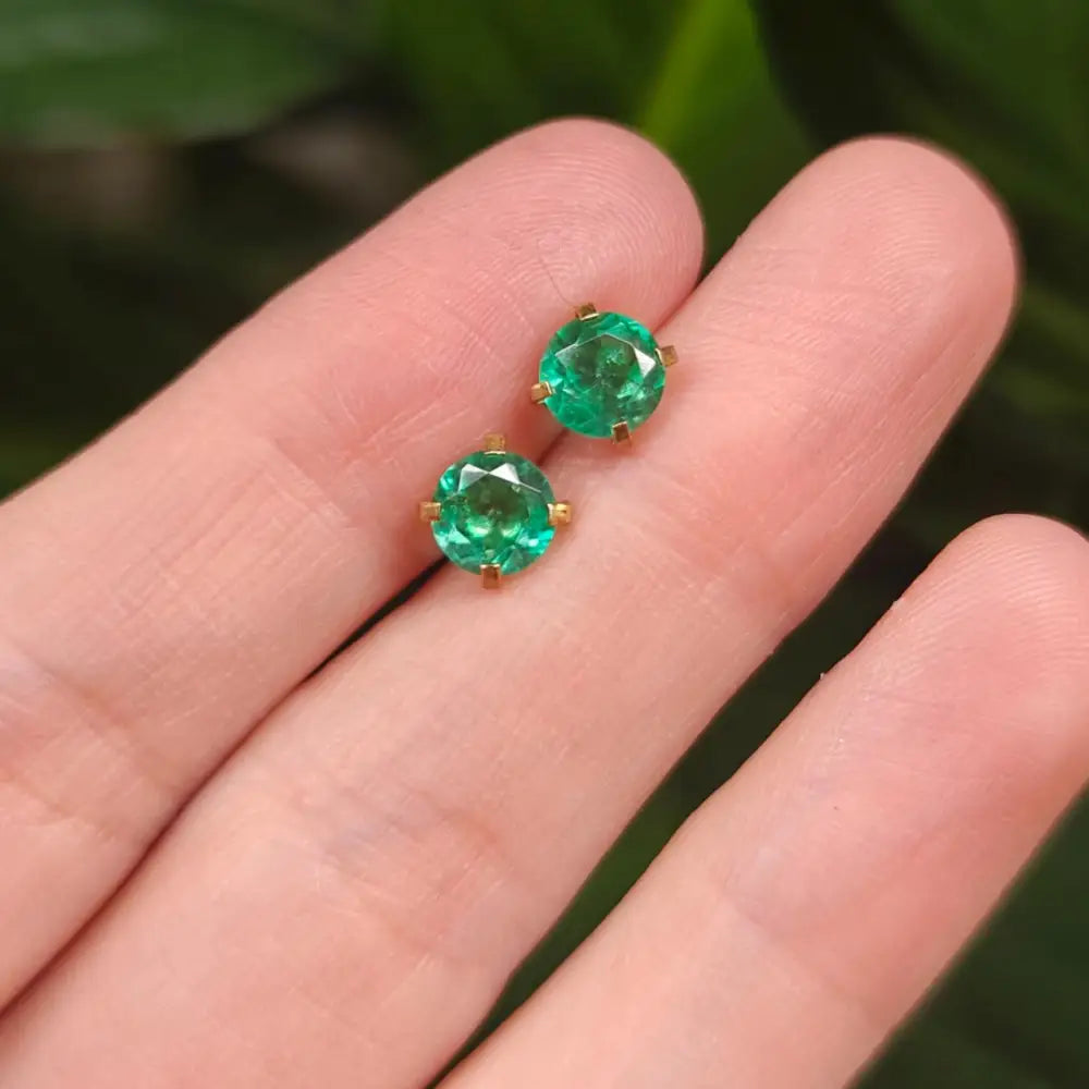Faceted Natural Emerald Doublet Earrings Earrings Handmade Handcrafted