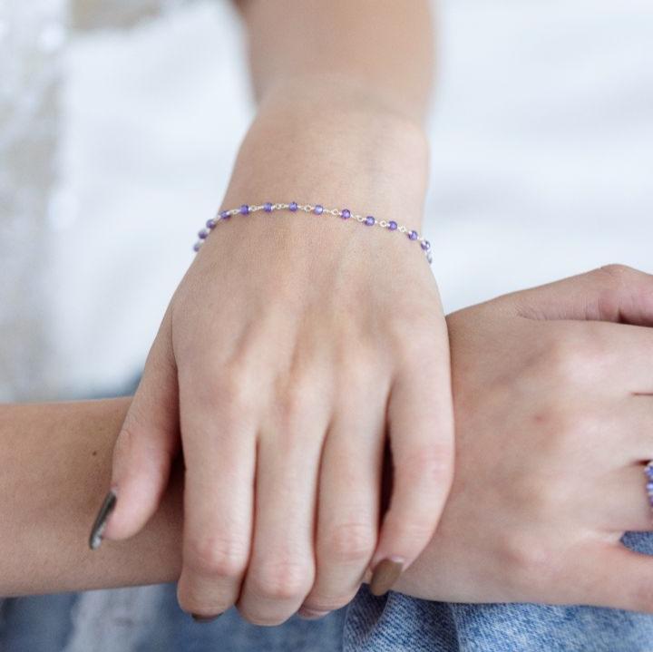 Tanzanite Beaded Bracelet