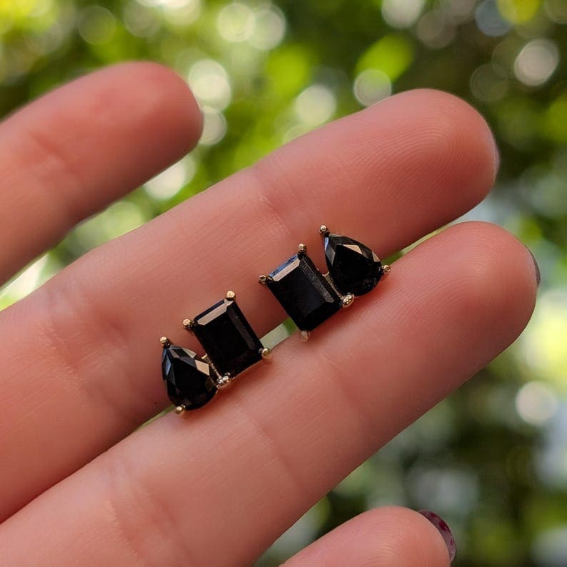 The Aurora - Toi et Moi Onyx Earrings Earrings Handmade Handcrafted