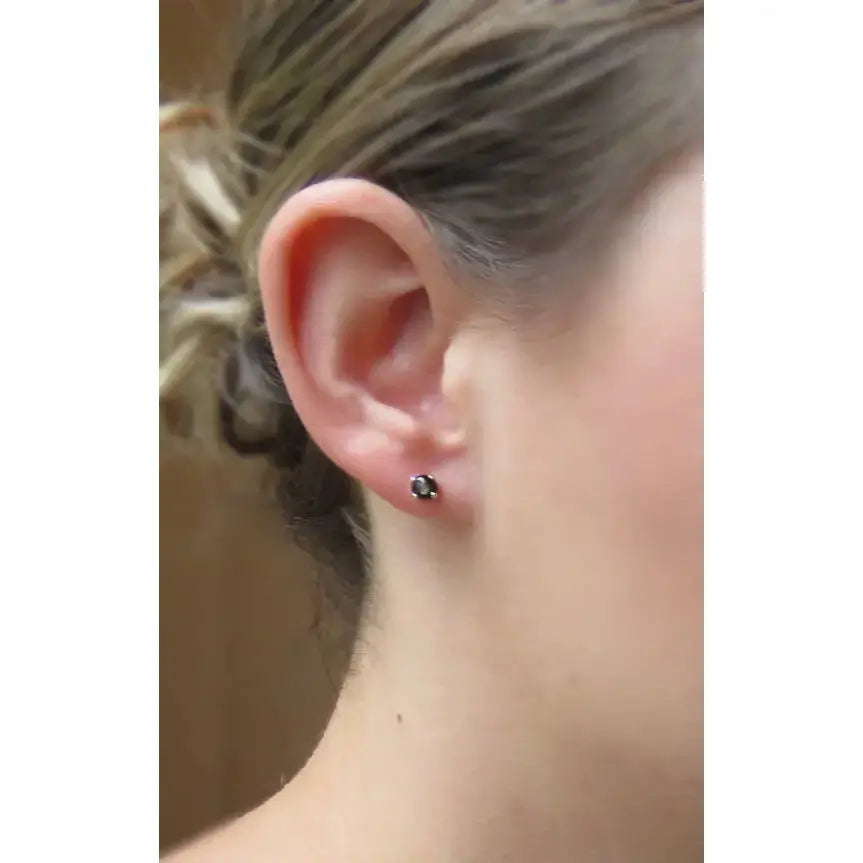 Black Star Sapphire Stud Earrings Earrings Handmade Handcrafted