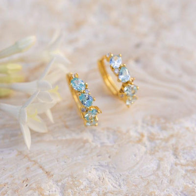 The Legacy - Aquamarine Cluster Ombre Earrings