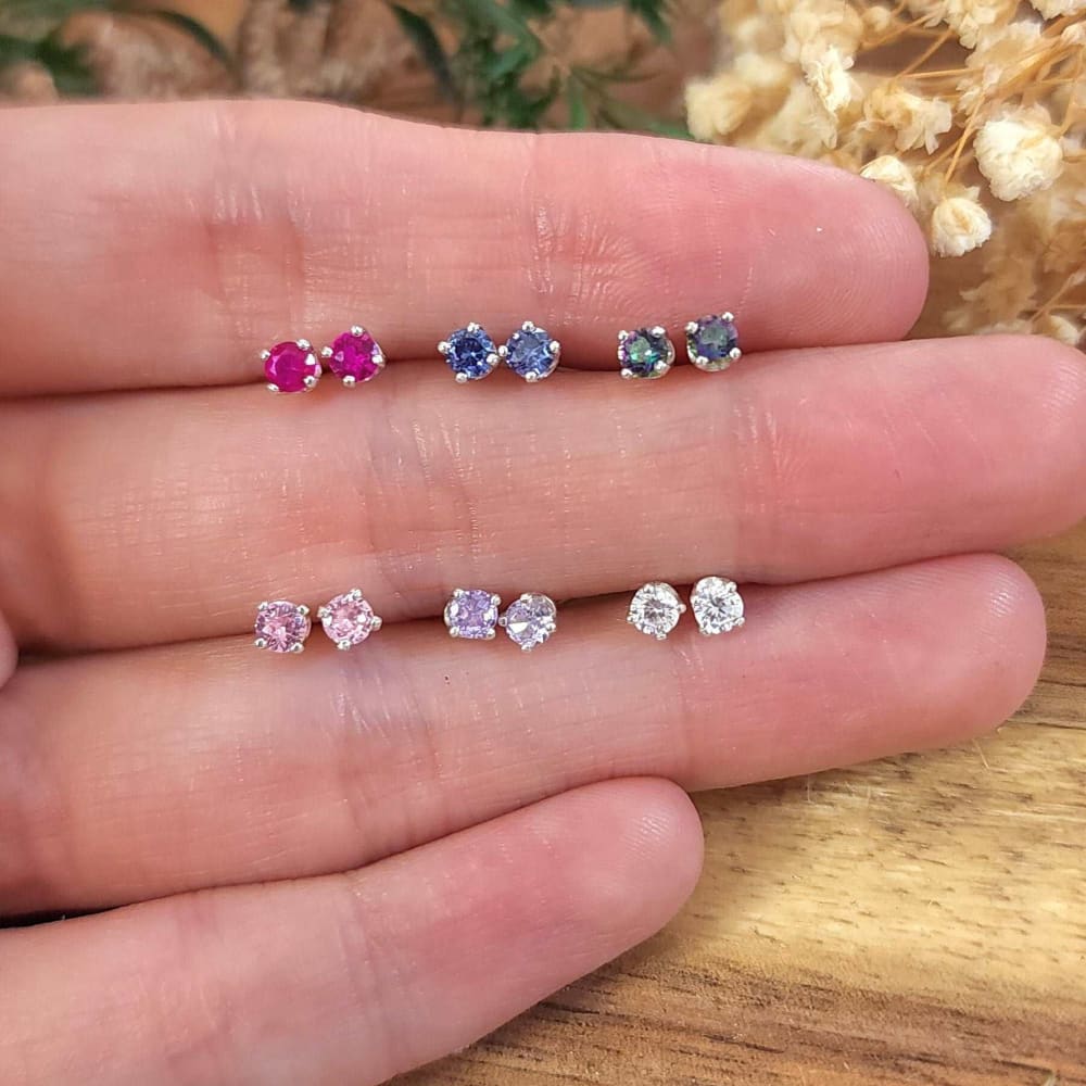 3mm Stud Earrings - Push or Flatback Earrings Handmade Handcrafted