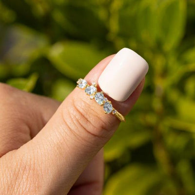 The Legacy - Aquamarine Cluster Ombre Ring