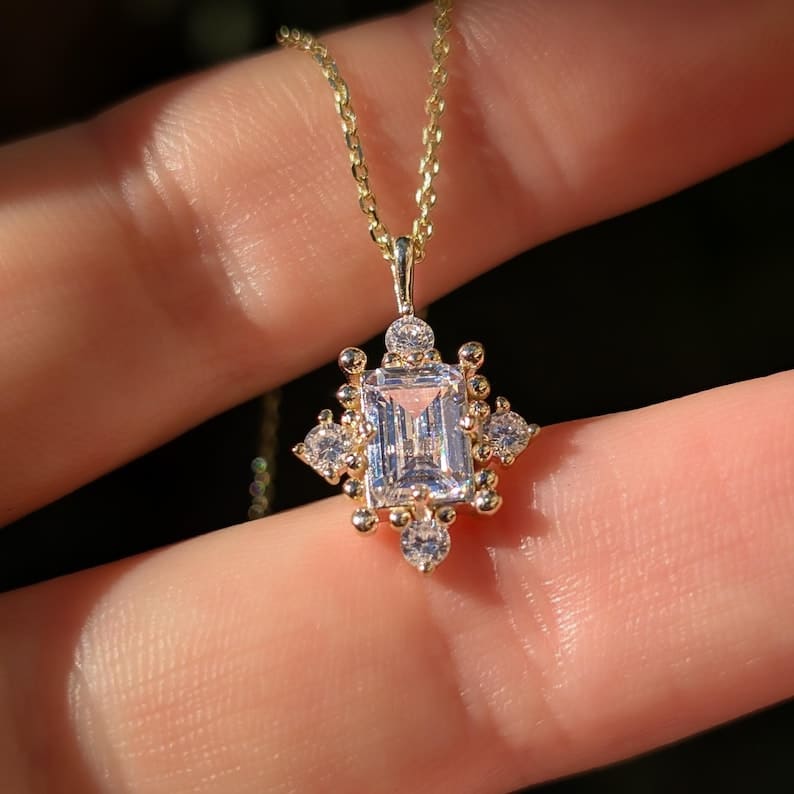 The Marielle - Moissanite Necklace Necklaces Handmade Handcrafted