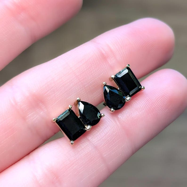 The Aurora - Toi et Moi Onyx Earrings Earrings Handmade Handcrafted