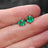 Faceted Natural Emerald Doublet Earrings Earrings Handmade Handcrafted