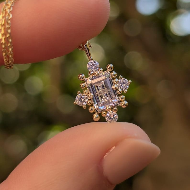 The Marielle - Moissanite Necklace Necklaces Handmade Handcrafted
