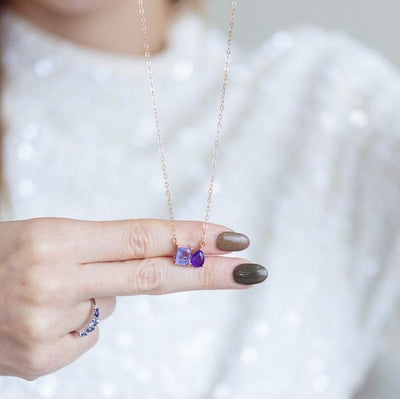 The Aurora - Tanzanite Toi et Moi Necklace