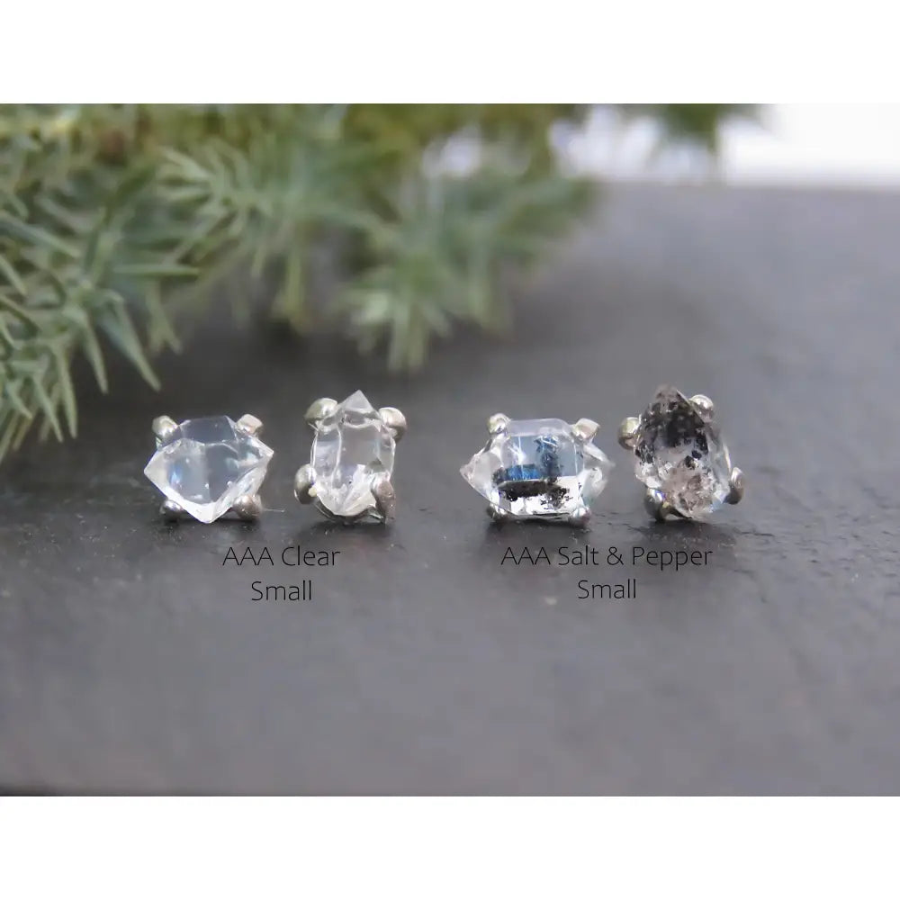 Herkimer Diamond Stud Earrings Earrings Handmade Handcrafted
