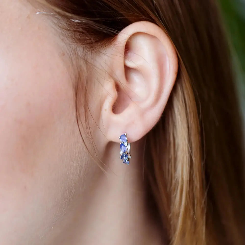 The Legacy Earrings - Tanzanite Hoops Earrings Handmade Handcrafted