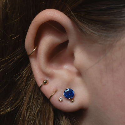 Faceted Natural Sapphire Stud Earrings