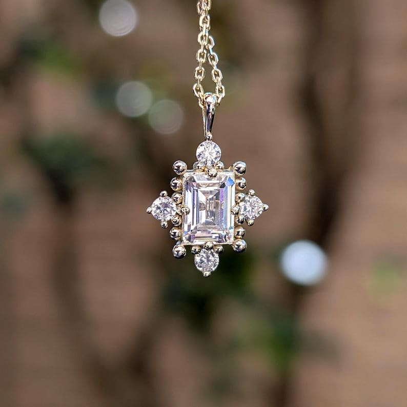 The Marielle - Moissanite Necklace Necklaces Handmade Handcrafted