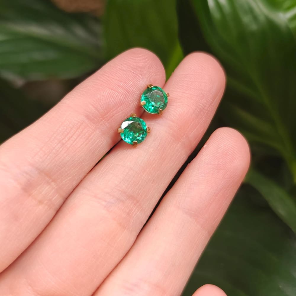 Faceted Natural Emerald Doublet Earrings Earrings Handmade Handcrafted