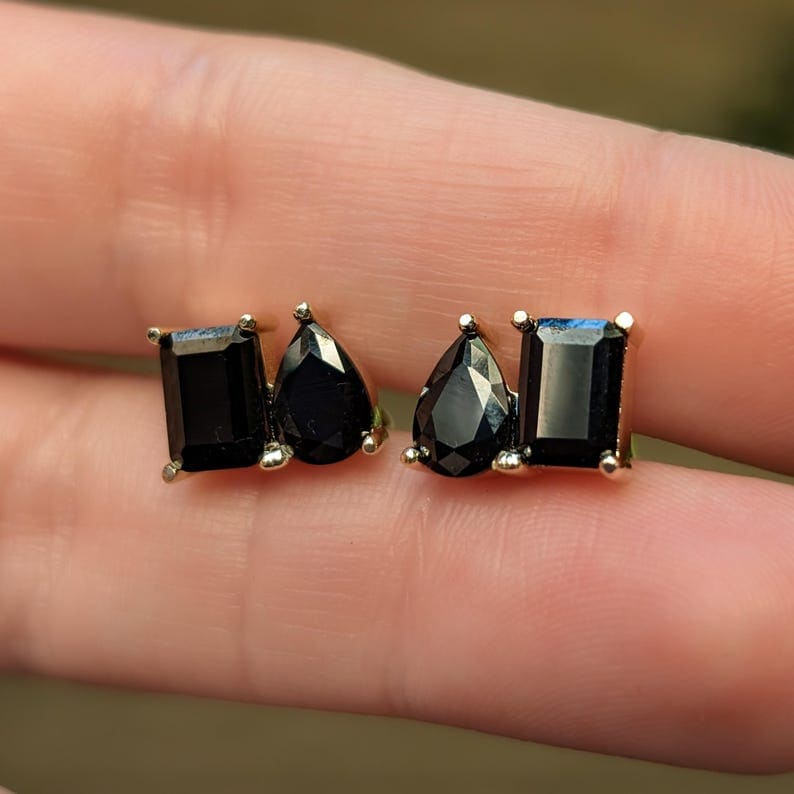 The Aurora - Toi et Moi Onyx Earrings Earrings Handmade Handcrafted