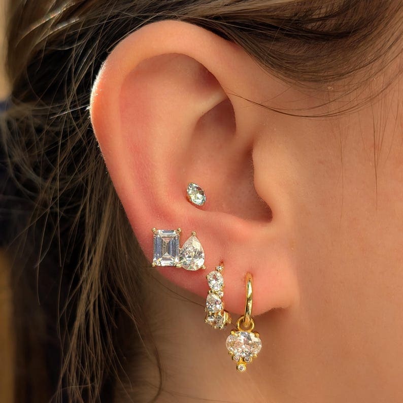 The Aurora - Toi et Moi Moissanite Earrings Earrings Handmade Handcrafted