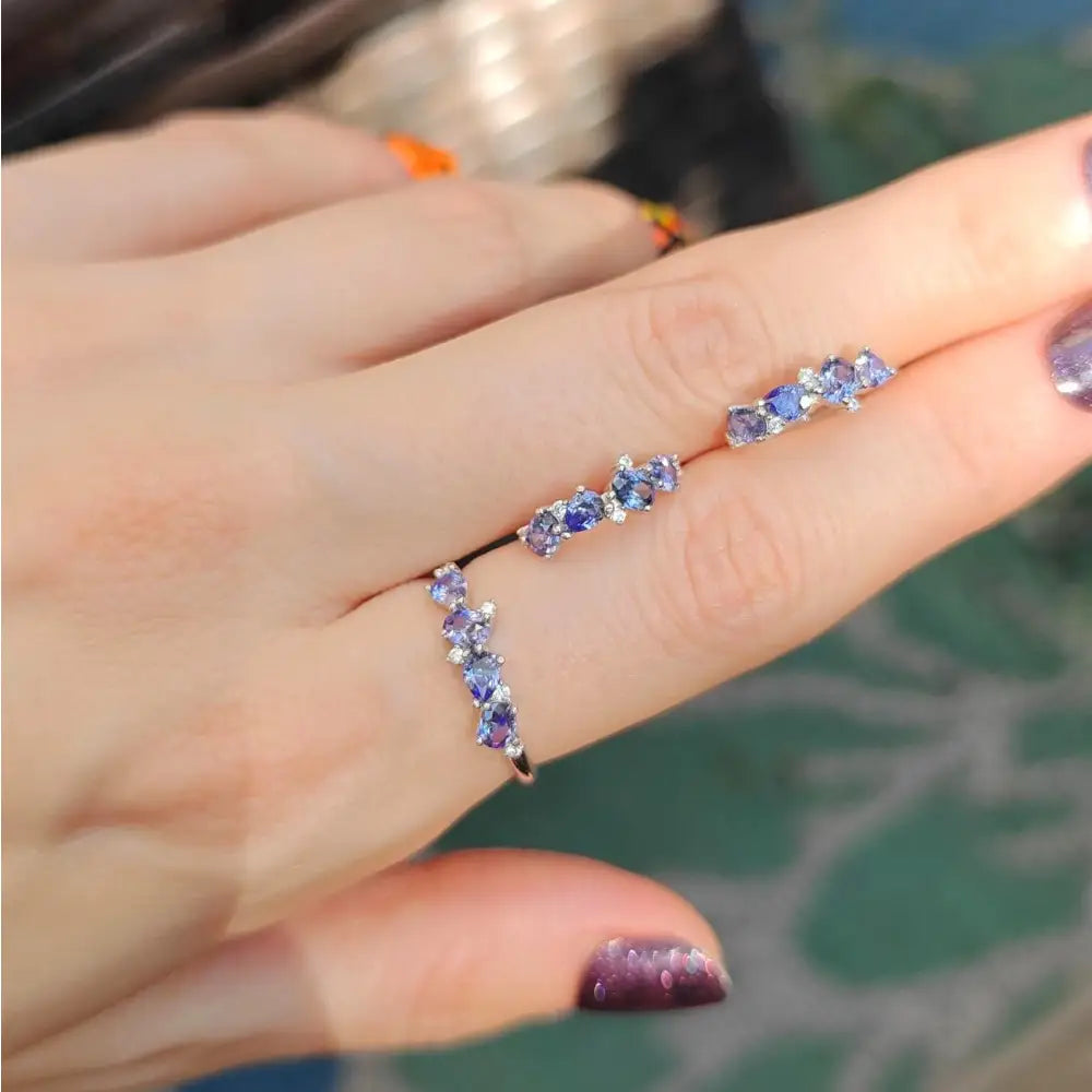 The Legacy Earrings - Tanzanite Hoops Earrings Handmade Handcrafted
