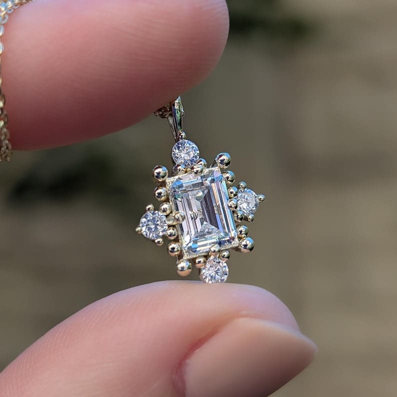 The Marielle - Moissanite Necklace Necklaces Handmade Handcrafted